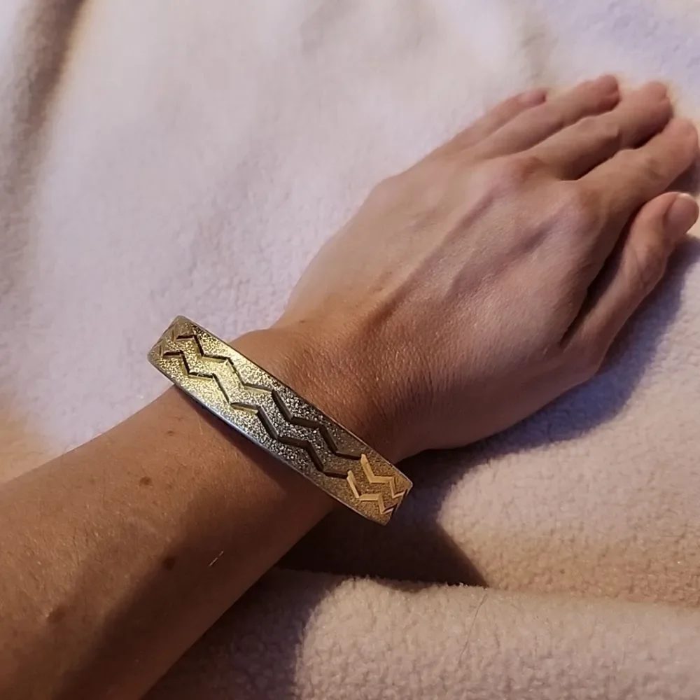 Vintage Silver Color Bangle Bracelet Marked W Germany NICE Bangle Bracelet